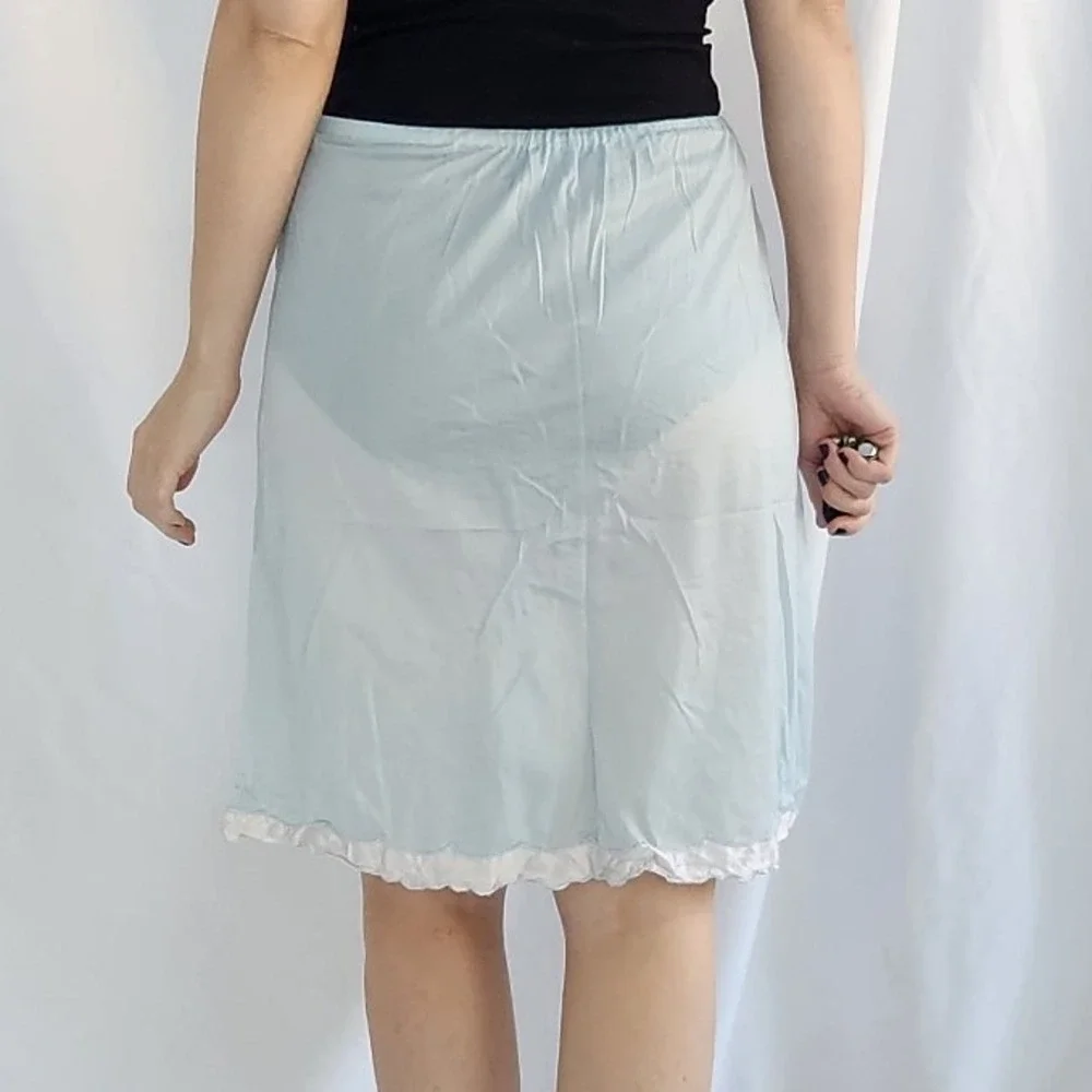 70s/80s Blue Floral Half‎ Slip - Picture 3 of 4